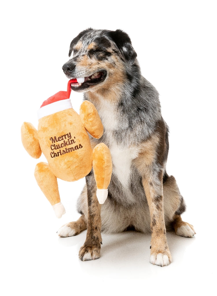 XMAS FUZZYARD MERRY CLUCKIN' CHRISTMAS DOG TOY [SZ:Small]