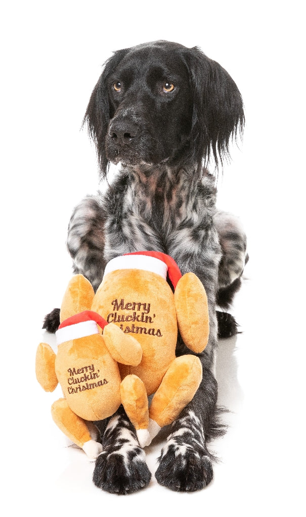 XMAS FUZZYARD MERRY CLUCKIN' CHRISTMAS DOG TOY [SZ:Large]