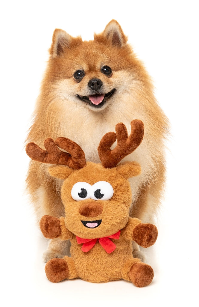 XMAS FUZZYARD REGGIE REINDEER DOG TOY [SZ:Small]