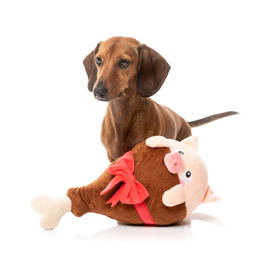XMAS FUZZYARD HAM A MERRY PIGMAS DOG TOY [SZ:SML]