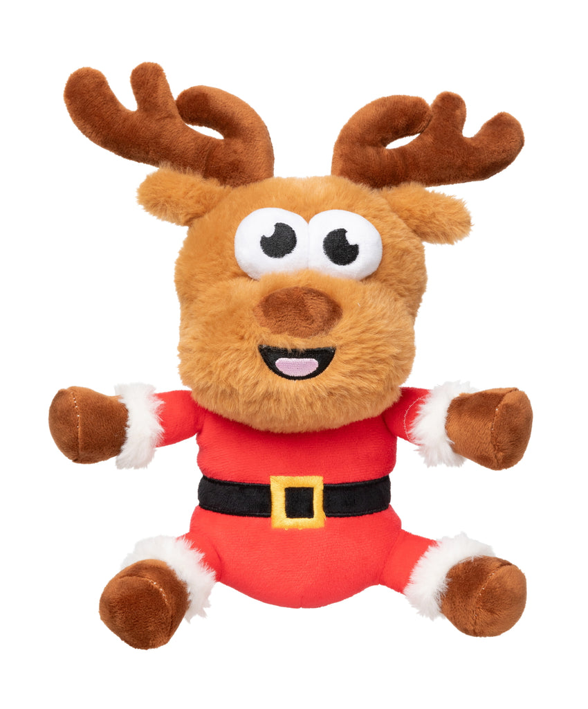 XMAS FUZZYARD REGGIE CLAUS REINDEER DOG TOY LGE