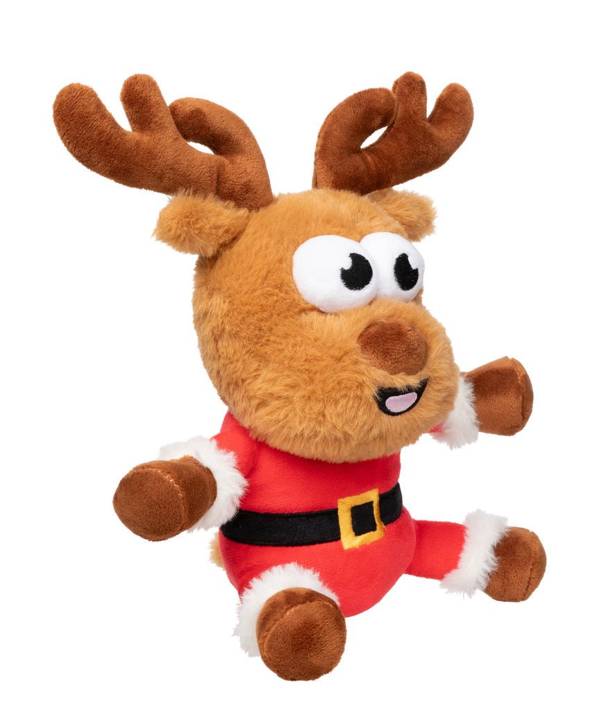 XMAS FUZZYARD REGGIE CLAUS REINDEER DOG TOY LGE