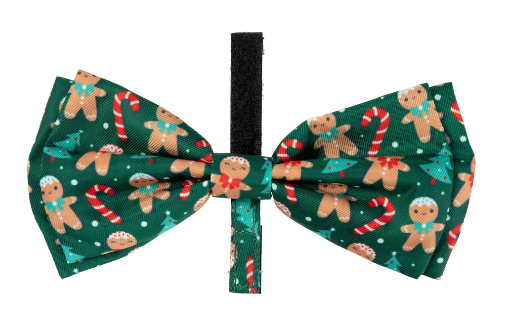 XMAS FUZZYARD BOWTIE - JOLLY GINGERBREAD AND CANES [SZ:LGE]