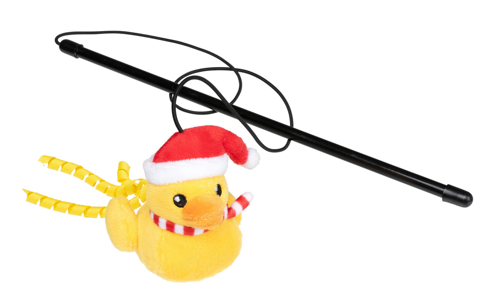 XMAS FUZZYARD FESTIVE WADDLES CAT WAND CAT TOY