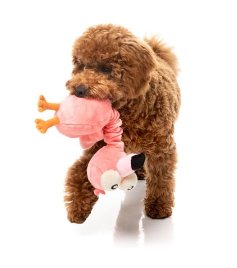 FUZZYARD NECK MINNITS NECKOLE THE FLAMINGO DOG TOY