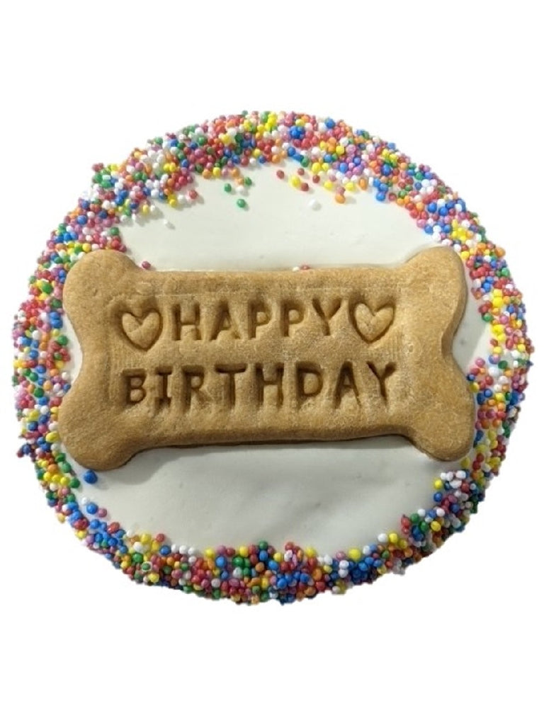 TREAT HUDS AND TOKE YOGURT FROSTED DOGGY BIRTHDAY CAKE