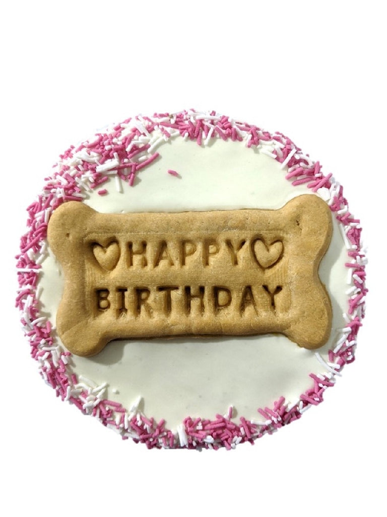 TREAT HUDS AND TOKE YOGURT FROSTED DOGGY BIRTHDAY CAKE