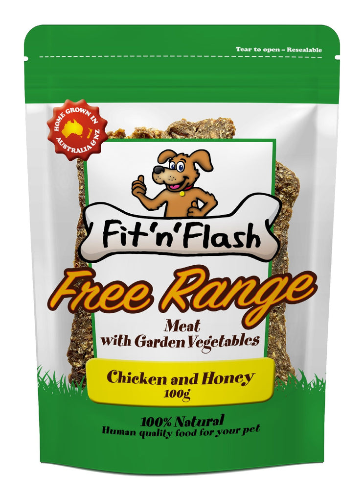FIT 'N' FLASH FREE RANGE MEAT WITH GARDEN VEGETABLES CHICKEN AND HONEY 100G