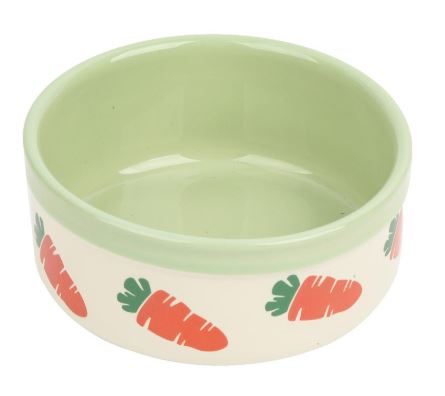 CERAMIC PET BOWL CARROT GREEN 