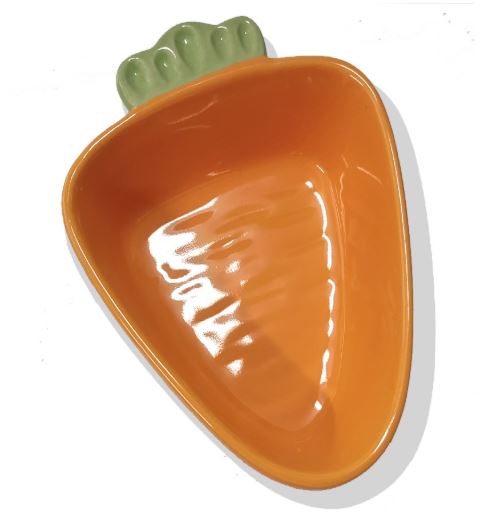 CARROT SHAPED CERAMIC PET BOWL