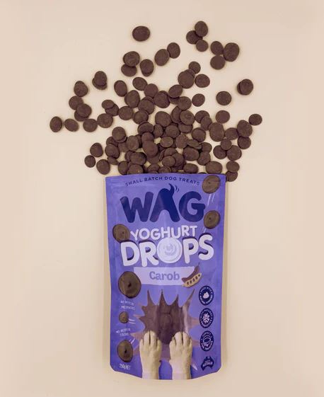 WAG YOGHURT DROPS CAROB BAG 250G