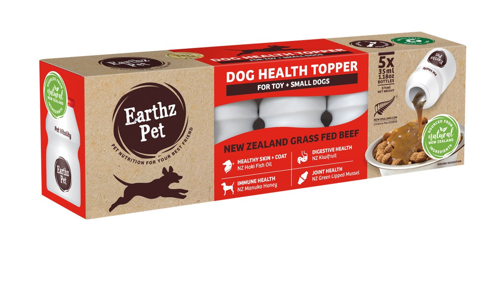 EARTHZ PET DOG VITALITY GRAVY MED / LGE NEW ZEALAND BEEF 5 X 50ML